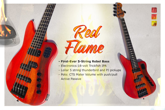 Rebel 5 String in Red Flame
