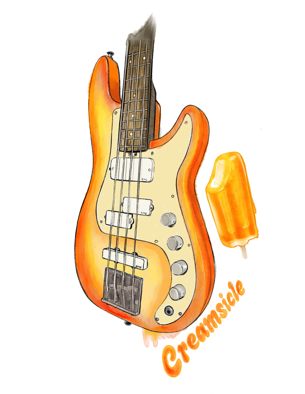 P-Style Thunderhorse 4 - Creamsicle - 8.4lbs - McGrath Guitars